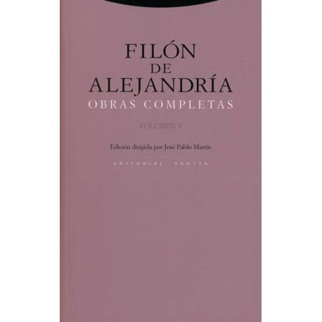 OBRAS COMPLETAS VOLUMEN  V FILÓN DE ALEJANDRÍA