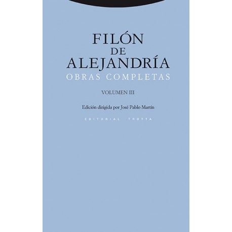 OBRAS COMPLETAS VOLUMEN  III FILÓN DE ALEJANDRIA