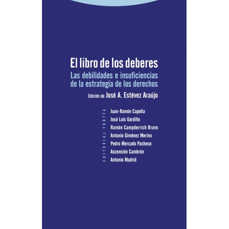 LIBRO DE LOS DEBERES EL. LAS DEBILIDADES E INSUFICIENCIAS DE LA ESTRATEGIA DE LOS DERECHOS